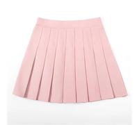 Jupe Plissée Women Skirts High Waist A-Line Woman Pleated Skirt Summer Mini Ladies Short(Pink,L)