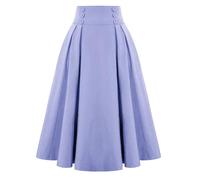 Jupe Plissée Women's A-Line Skirt High Waist Large Swing Pleated Vintage Casual Long Skirts(Light Purple,XL)