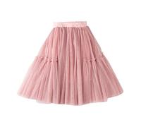 Jupe portefeuille longue pour fille pour petits enfants, jupe maxi à volants pour filles, jupe douce et moelleuse, jupe de fête pour fille noire, Rose, 4-5 ans