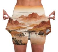 Jupe portefeuille taille haute pour femme - Imprimé floral - Jupe-short de yoga, course à pied, tennis, golf, entraînement, course à pied - Jupe-short avec poches - Style décontracté - Contrôle du