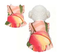 Jupe pour animal de compagnie avec imprimé pêches - Vêtements mignons pour petits chiens - Vêtements pour chien de Noël et Thanksgiving