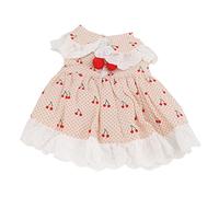 Jupe pour Animaux de Compagnie Mignonne, Robe pour Petits Animaux avec Motif Cerise, Jupe Princesse en Coton Respirant pour Chiot, Lapin, Petit Cochon, Design en Douce pour (M)