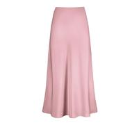 Jupe pour femme à taille haute en satin solide avec fermeture éclair latérale pour une tenue de soirée élégante, Rose, L