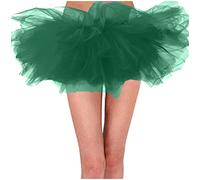 Jupe pour femme, avec mini crochet et œillet plat sur le devant, en polyester, pour un usage quotidien ; avec détails de design, y compris jupe tutu superposée mini ballet bas séparé, vert militaire