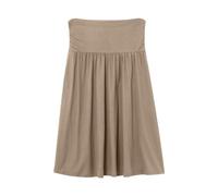 Jupe pour femme - Grande jupe normale avec poches sous le genou - Jupe midi plissée et fluide, beige, M