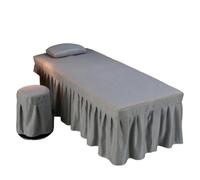Jupe pour table de massage Drap de lit for Table Massage, Salon beauté, avec jupe à trous, couverture complète for SPA(Color-03,Round head 60x180cm)