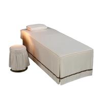Jupe pour table de massage Drap de lit for Table Massage, Salon beauté, avec jupe à trous, couverture complète for SPA(Color-10,Square head 70x190cm)