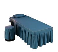 Jupe pour table de massage Drap de lit for Table Massage, Salon beauté, avec jupe à trous, couverture complète for SPA(Color-07,Round head 70x185cm)