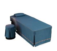 Jupe pour table de massage Drap de lit for Table Massage, Salon beauté, avec jupe à trous, couverture complète for SPA(Color-12,Square head 70x185cm)