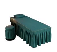 Jupe pour table de massage Drap de lit for Table Massage, Salon beauté, avec jupe à trous, couverture complète for SPA(Color-08,Square head 60x180cm)