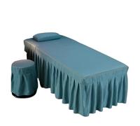 Jupe pour table de massage Drap de lit for Table Massage, Salon beauté, avec jupe à trous, couverture complète for SPA(Color-04,Round head 70x190cm)