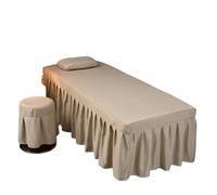 Jupe pour table de massage Drap de lit for Table Massage, Salon beauté, avec jupe à trous, couverture complète for SPA(Color-02,Square head 70x190cm)