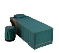 Jupe pour table de massage Drap de lit for Table Massage, Salon beauté, avec jupe à trous, couverture complète for SPA(Color-13,Round head 70x185cm)
