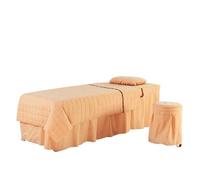 Jupe pour table de massage Ensemble 4 en 1, jupe de Table Massage, drap, avec trou for le visage, lit, housse couette, taie d'oreiller, tabouret, ensemble pièces(Color 11,Square 185cm70cm)