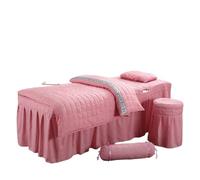 Jupe pour table de massage Ensemble 4 en 1, jupe de Table Massage, drap, avec trou for le visage, lit, housse couette, taie d'oreiller, tabouret, ensemble pièces(Color 18,Square 180cm60cm)