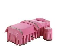 Jupe pour table de massage Ensemble de 2 pièces en velours, jupe lit + taie d'oreiller for Salon beauté, Table Massage SPA, drap couverture avec trou(Color 3,80x190cm)