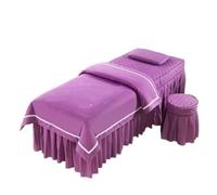 Jupe pour table de massage Ensemble de literie for Salon beauté, jupe lit + housse tabouret + taie d'oreiller + couette, couvre-lit, Massage Spa, 4 pièces/ensemble(Color 2,190x80cm)