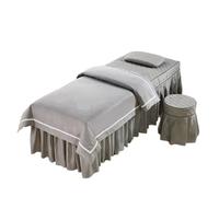 Jupe pour table de massage Ensemble de literie for Salon beauté, jupe lit + housse tabouret + taie d'oreiller + couette, couvre-lit, Massage Spa, 4 pièces/ensemble(Color 10,190x70cm)