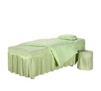 Jupe pour table de massage Ensemble de literie for Salon beauté, utilisation Massage Spa, linge lit, jupe, housse tabouret, taie d'oreiller, ensembles couette, 4 pièces(Color 7,185x70cm)