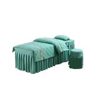 Jupe pour table de massage Ensemble de literie for Salon beauté, utilisation Massage Spa, linge lit, jupe, housse tabouret, taie d'oreiller, ensembles couette, 4 pièces(Color 18,185x70cm)