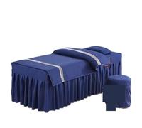 Jupe pour table de massage Ensemble de literie for Salon beauté, utilisation Massage Spa, linge lit, jupe, housse tabouret, taie d'oreiller, ensembles couette, 4 pièces(Color 14,190x80cm)