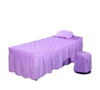 Jupe pour table de massage Ensemble jupe de lit + taie d'oreiller, 2 pièces, Table Massage SPA, drap couverture, avec trou(Color 4,80x190)