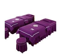 Jupe pour table de massage Ensembles de couvertures lit Massage for Salon beauté, jupe Spa avec trou, taie d'oreiller, housse tabouret, couette, 4 pièces(Color 12,190x70cm)