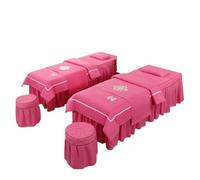Jupe pour table de massage Ensembles de couvertures lit Massage for Salon beauté, jupe Spa avec trou, taie d'oreiller, housse tabouret, couette, 4 pièces(Color 10,190x80cm)
