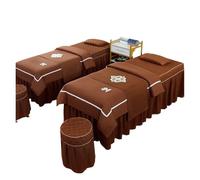 Jupe pour table de massage Ensembles de couvertures lit Massage for Salon beauté, jupe Spa avec trou, taie d'oreiller, housse tabouret, couette, 4 pièces(Color 14,185x70cm)