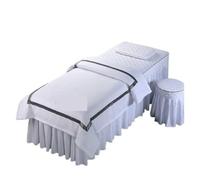 Jupe pour table de massage Ensembles de literie for Salon beauté, jupe lit, taie d'oreiller, housse tabouret, couette, couvre-lit, 4 pièces(Color 9,180x60)