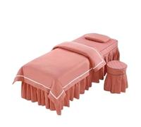 Jupe pour table de massage Ensembles de literie for Salon beauté, Spa Massage, Table, jupe lit, taie d'oreiller, housse tabouret, couette, 4 pièces(Color 11,190x80cm)