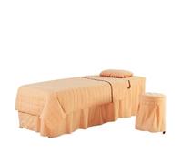 Jupe pour table de massage Jupe de couvre-lit Table massage, housse, avec trou for le visage, drapé lit 1 drap simple (avec taie d'oreiller)(Color 20,190x80 4 Pieces Set)