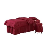 Jupe pour table de massage Jupe de couvre-lit Table massage, housse, avec trou for le visage, drapé lit 1 drap simple (avec taie d'oreiller)(Color 2,180x60 4 Pieces Set)