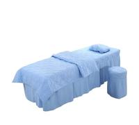 Jupe pour table de massage Jupe de couvre-lit Table massage, housse, avec trou for le visage, drapé lit 1 drap simple (avec taie d'oreiller)(Color 1,180x60 4 Pieces Set)