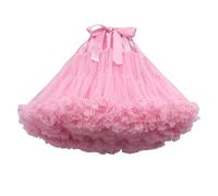 Jupe Rose désossée, Soutien Lolita, Voile Doux, Jupon avec nœud, sous-Jupe en Dentelle Multicouche, Robe de soirée dansante