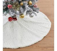 Jupe Sapin De Noel 90cm - Blanc Jupe De Sapin Couvre-Pied De Sapin Convient à Une Grande Variété De Décorations pour Sapins De Noël