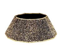 Jupe Sapin de Noel,Base de Support de Jupe d'arbre de Noël,Jupe d'arbre Pliable de Noël,Bague de Couverture Rustique pour Les Ornements de décoration de fête (Noir)