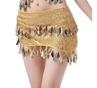 Jupe Sequin ÉCharpe De Hanche à Franges De Sequins pour La Danse Orientale Et Le Jazz OrnéE De Pompons éLéGants IdéAle pour Les Spectacles Et Les EntraîNements