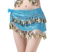 Jupe Sequin ÉCharpe De Hanche à Franges De Sequins pour La Danse Orientale Et Le Jazz OrnéE De Pompons éLéGants IdéAle pour Les Spectacles Et Les EntraîNements