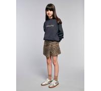 Jupe short asymétrique motif léopard fille beige 8A