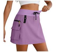 Jupe Short Cargo de avec Poches, la Randonnée pour Femme, Habillée et Décontractée pour l'été Jupe de Sport Multifonctionnelle Entraînement Respirante