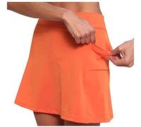 Jupe-short de tennis 2 en 1 pour femme - Taille haute - Extensible - Jupe plissée athlétique - Legging intérieur - Short de golf, yoga, course à pied, entraînement - Jupe-short d'été, Orange (01), 4XL