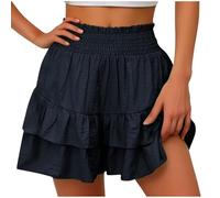 Jupe Short Femme Été Sexy Chic Faux Deux Couches Sport Grande Taille Haute Élastique Yoga Shorts Taille Haute Randonnée Running Course Tennis Activewear