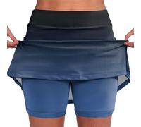 Jupe Short Femme Jupes Femme Taille Elastique Hawaienne Skirt Maillot De Bain Tennis Micro Mini Grande Taille Sport Chic Et Elegant Ecossaise Vetement Vente Flash 2#Bleu Foncé XL