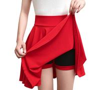 Jupe Short Femme Taille Haute- Jupe Plissée Couleur Unie Sport 2 en 1 Classiques Fluide Élasticité Comfortable Simple Comfortable Chic Et Élégants De Tous Les Jours Casual De Jogging Skirt