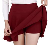Jupe Short Femme Taille Haute- Jupe Plissée Couleur Unie Sport 2 en 1 Classiques Fluide Élasticité Comfortable Simple Comfortable Chic Et Élégants De Tous Les Jours Casual De Jogging Skirt
