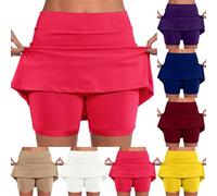 Jupe Short Femme Taille Haute Solide Tennis Golf EntraîNement Sports Pantskirts pour Yoga Gym Dance Running Ventre Plat Jupette, Pantacourt Femme éTé