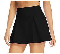 Jupe Short Femme Taille Moyenne- Jupe Tennis Plissee Couleur Unie Comfortable Style Sport Décontracté Fausse Courte Deux Pièces avec Poches Couche De Course à Pied Et Yoga Slim Skirt