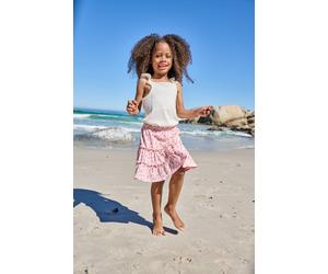 Jupe short fille en jersey rose pâle 3A