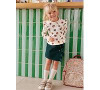 Jupe-short fille en velours effet portefeuille vert anglais 3A